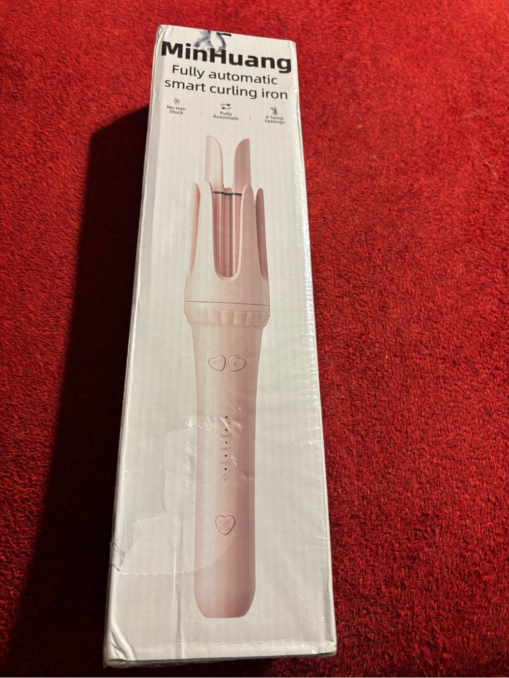 MinHuang Pink Fully Automatic Smart Curling Iron. 4-temp Settings. New